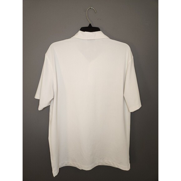 Nike Golf Shirt Men's M White Short Sleeve Polo Dri-Fit Stretch Geometric‎ Print - Picture 3 of 4